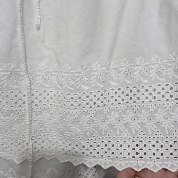 Studio West Apparel White Embroidered Eyelet Cotton Tiered Midi Skirt Size L - Picture 4 of 9